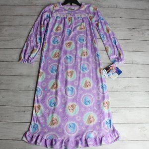 Disney Frozen Girl's Nightgown Size 8 Purple Elsa Pajama Gown